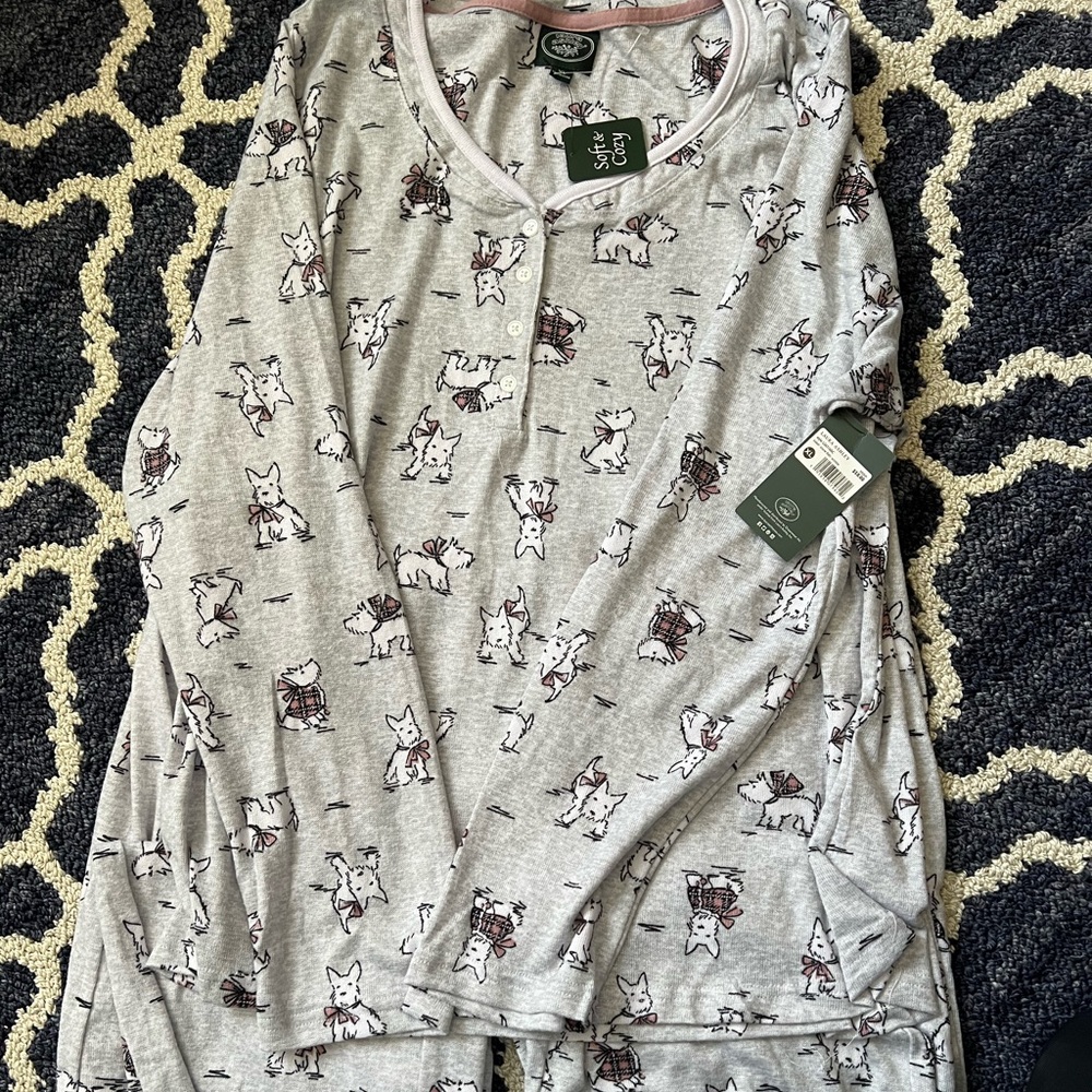 Laura Ashley Women's XL two piece pajama set - west highland terrier puppies